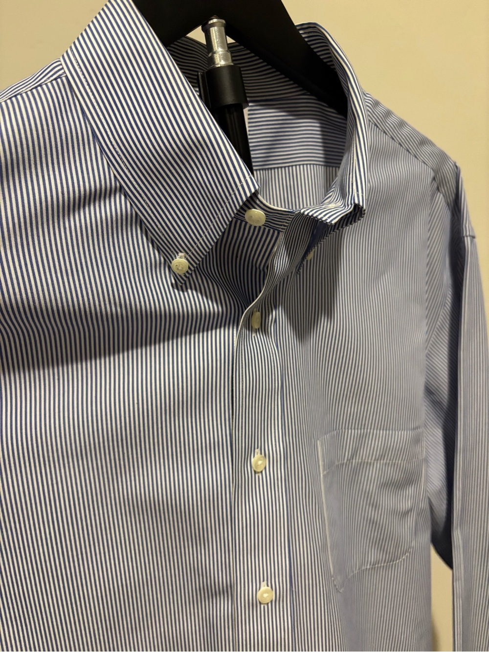 Brooks Brothers Madison Blue Stripe Supima Cotton Dress Shirt 17-35